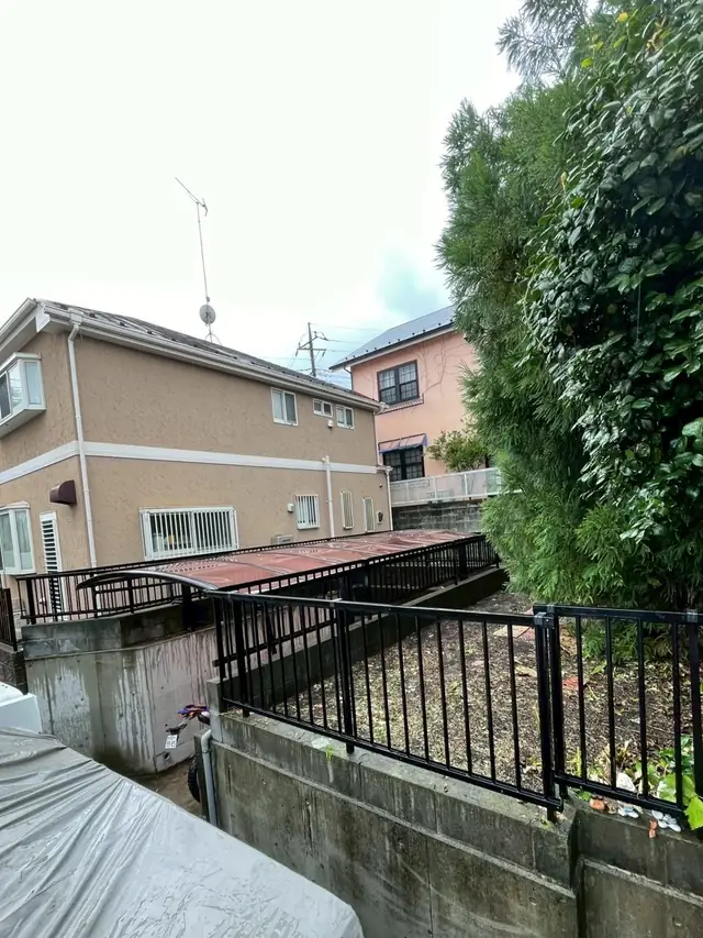 蔦を撤去して壁と塀が見えるようになった状態